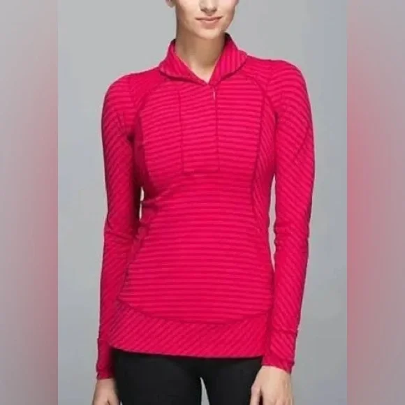 Lululemon | Think Fast Pullover | Double Trouble Stripe Boom | Women’s Size 4 - Picture 3 of 11